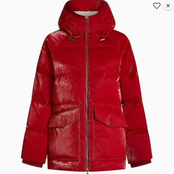 Varley Fullerton Down Puffer Jacket in red dahlia - Picture 2 of 13